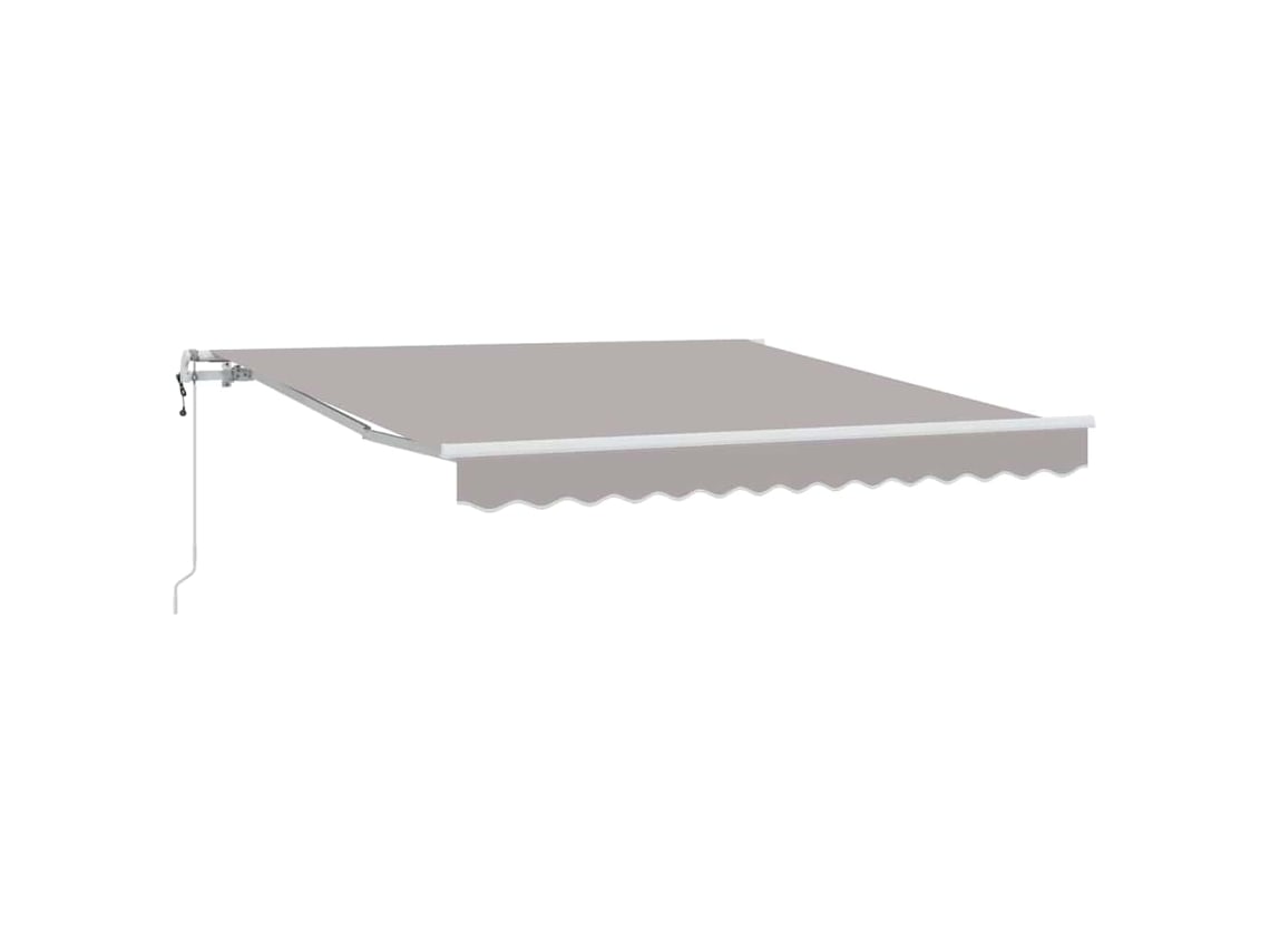 Toldo de vela, toldo retráctil manual, gris claro, 350x250 cm, tejido HARLANV1