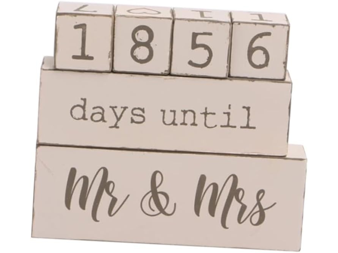 Calendario De Madera De 4x4x4 Cm, Calendario De Bodas Diy, Color Beige