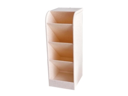 Portalápices inclinado beige de estilo coreano con cuatro compartimentos, contenedor para bolígrafos, pinceles de maquillaje y lápiz labial.