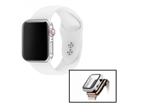 Kit Funda Anti-Impacto Correa SmoothSilicone para Apple Watch Series 9 - 41mm - Blanco