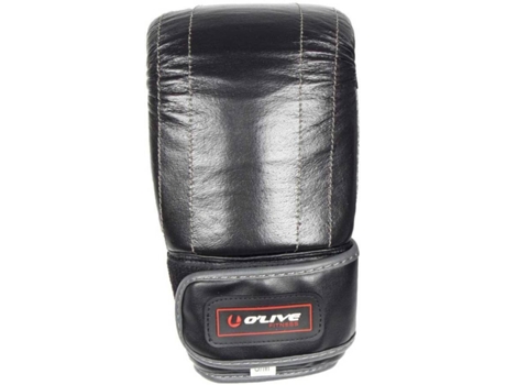 Guantes de Combate OLIVE Cuero Sintético De Alta Calidad Negro (L-XL)