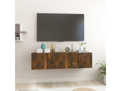 Estantería/Muebles de TV para Pared 2 Pzs 60X30X30 Cm Roble Ahumado
