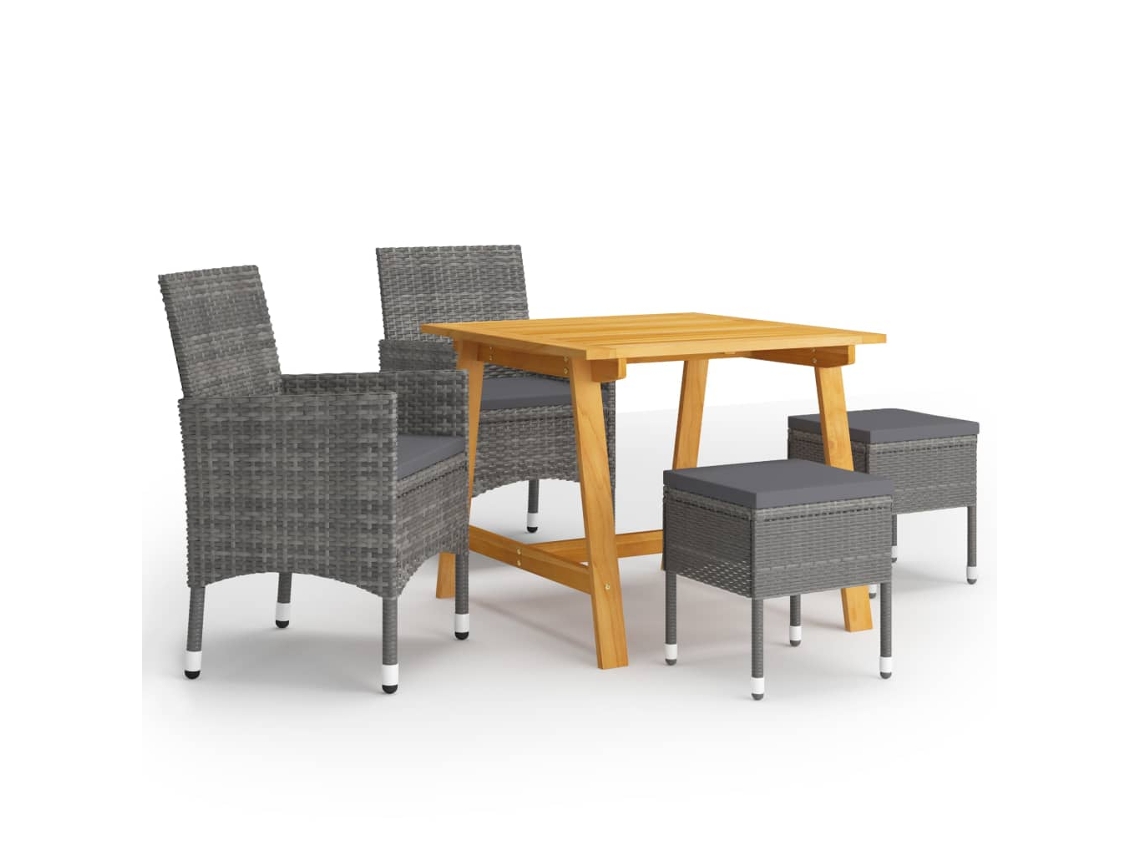 Juego de comedor de jardín gris Dkd Home Decor