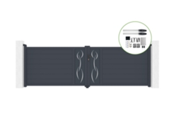 Portón abatible 4m LIFE H.120cm aluminio motorización HICKER B200 CASANOOV