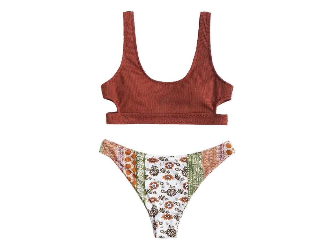 Bikini de mujer a rayas negras, talla M, traje de baño, Worten