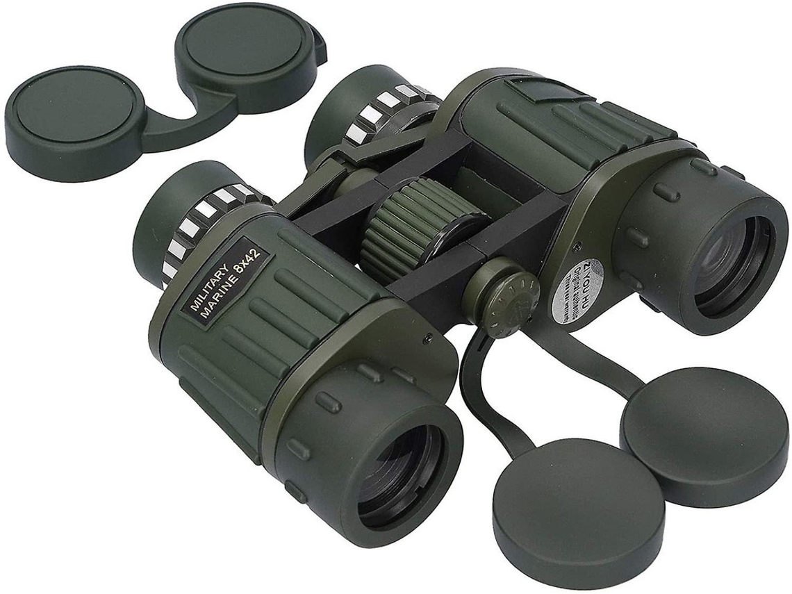 Binoculares 8x42 con visión nocturna en condiciones de poca luz, impermeables y resistentes al moho, para exteriores, Bestvite (verde militar)