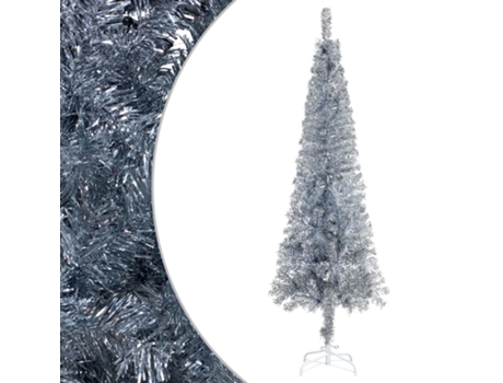 MAISON EXCLUSIVE - Árbol de Navidad delgado plateado 120 cm