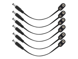 Cable de pedal de guitarra, conectores y clip de batería de 9 V, 6 piezas