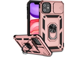 Funda protectora magnética AEUZWR a prueba de golpes para iPhone 11 con soporte para cámara en rosa