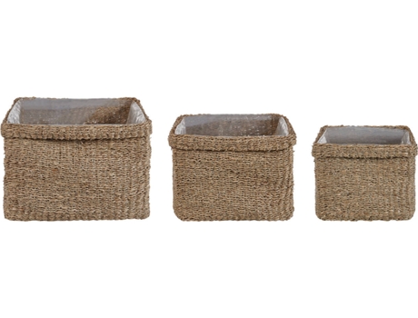 Conjunto de 3 macetas de algas marinas natural BELIANI Rivuline