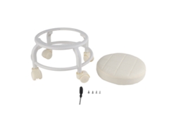 Taburete Rodante De Espuma Viscoelástica De Alta Densidad Con Ruedas Silenciosas E Impermeables Para Uso Doméstico O De Oficina, Color Beige.