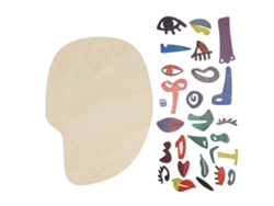 Ats-puzzle De Madera Para Niños 26 Bloques Forma De Cara Juguete Educativo Diy Mejora La Imaginación Emparejamiento Facial