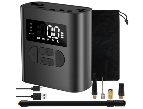 Compresor de aire portátil para inflar neumáticos, bomba de aire eléctrica ultrarrápida de 150 PSI, con manómetro digital preciso, salida DC 5 V BI...