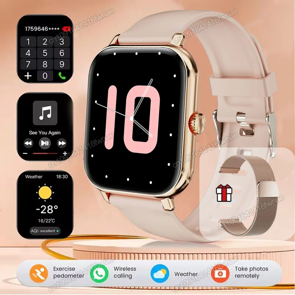 Smartwatch, Chamadas Bluetooth, Rastreador de Atividades Físicas, Monitoramento de Frequência Cardíaca, Gps, À Prova D'água. MDUG (dourado)