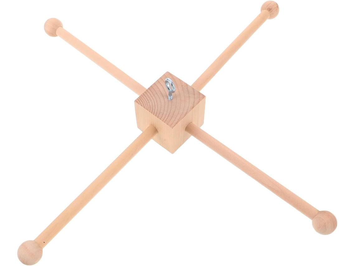 Estructura Móvil Madera Natural 1 Unidad Soporte Compacto Colgante Accesorio Diy Habitaciones Niños Niñas