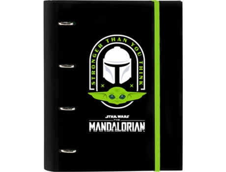 Dossier SAFTA The Mandalorian A4 Cuadricula+Separadores 4 Arg. Negro (27x32x3,5cm)