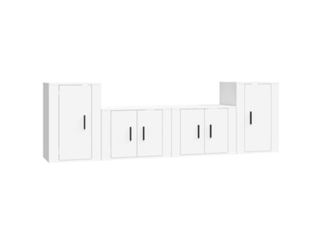 Conjunto 4 de muebles para TV VIDAXL madera contrachapada blanco