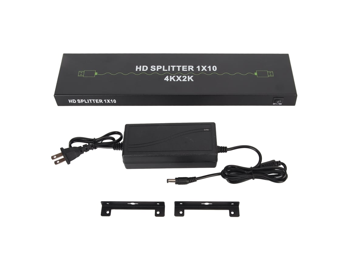 Divisor De Interfaz Multimedia Hd, 1 Entrada, 10 Salidas, Compatible Con 4k 30hz 3d, Conector Usb.