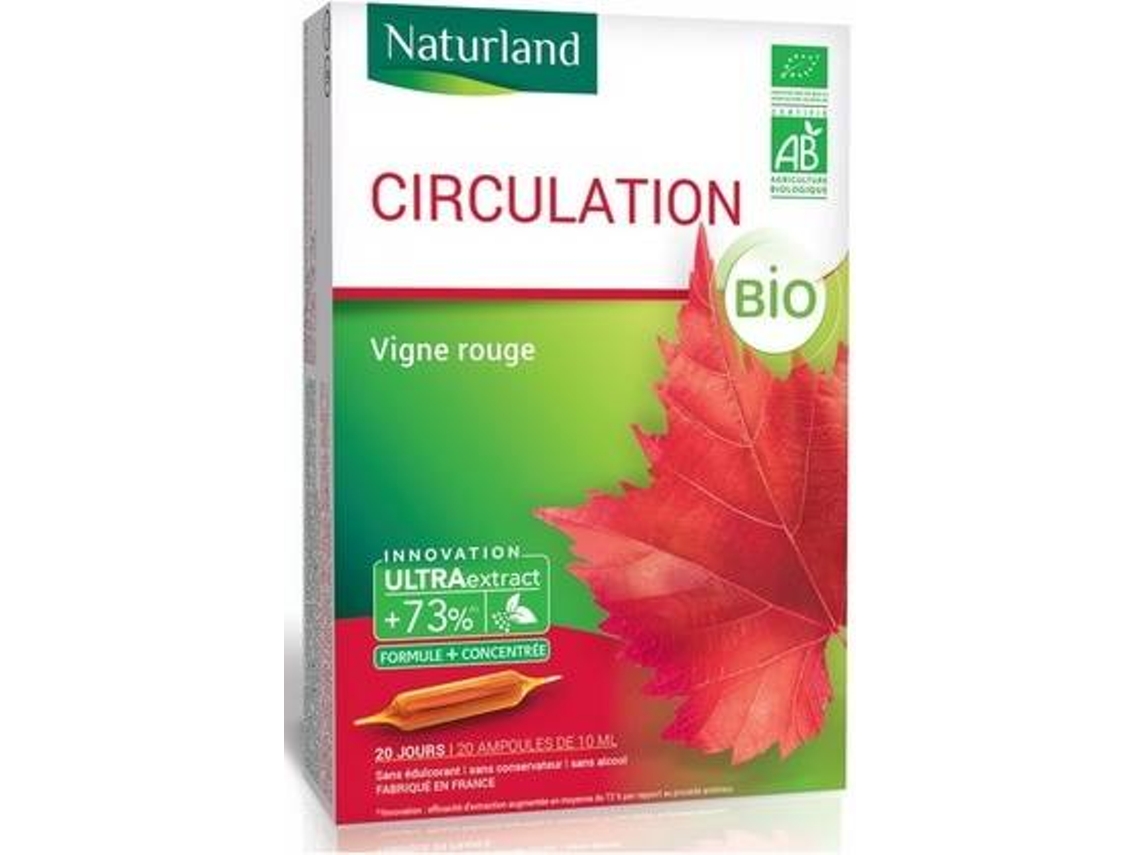 Complemento Alimentar NATURLAND Videira Vermelha Orgânica (20 ampolas de 10ml)