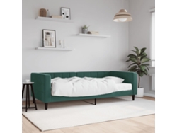 Sofá Cama Con Colchón Terciopelo Verde Oscuro 90x200 Cm