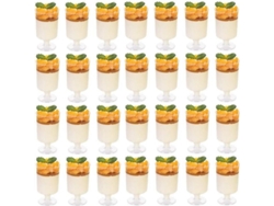 2026da-100 Vasos Postres Mini De Plástico Transparente 100ml Reutilizables Para Fiesta Boda Eventos 9x5cm