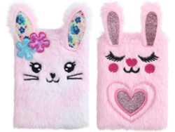 Juego De 2 Cuadernos De Peluche Para Niñas: Diario Y Cuaderno Rayado, Tamaño Mini Móvil.