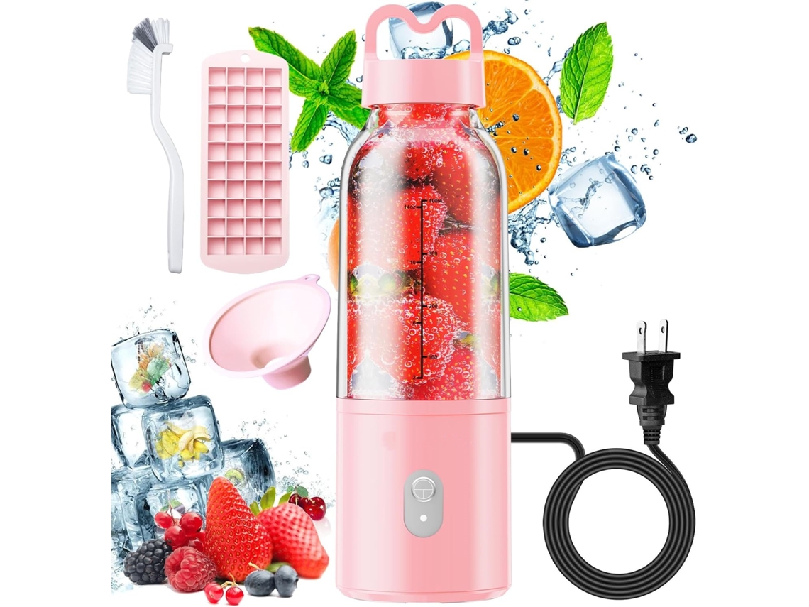 Licuadora personal Chronus compacta y versátil de 17 oz y 175 W para batidos, jugos, hielo y preparación de alimentos (rosa)