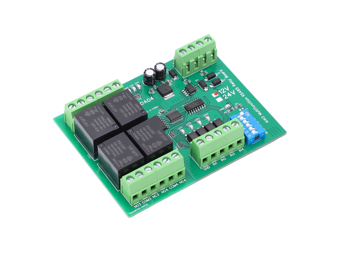 Módulo De Relé De 4 Canales Multifuncional Placa Rs485 Para Equipos Eléctricos Dc 12v