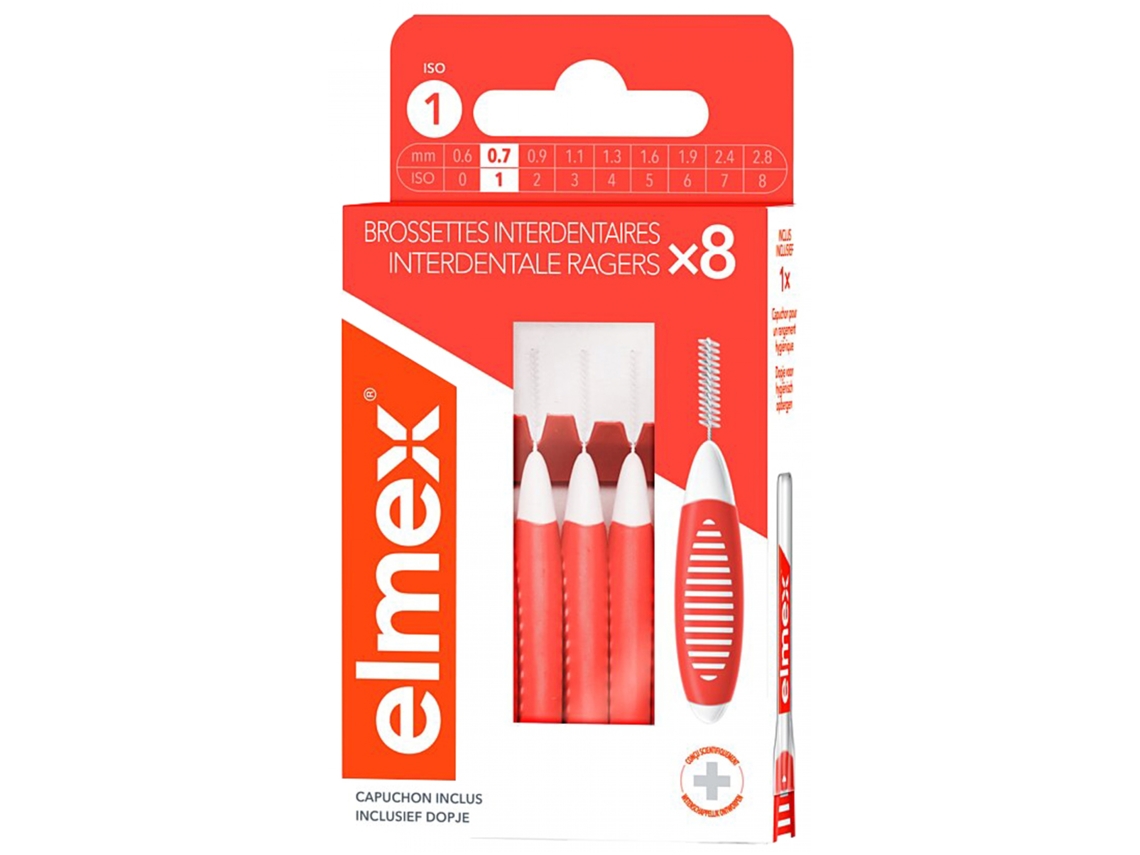 8 Escobillas Interdentales Tamaño: 0,7 mm ELMEX