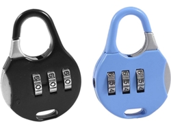 2 candados de combinación reconfigurables de 3 dígitos en formato de bolsa, candado codificado, azul, CHABERLU