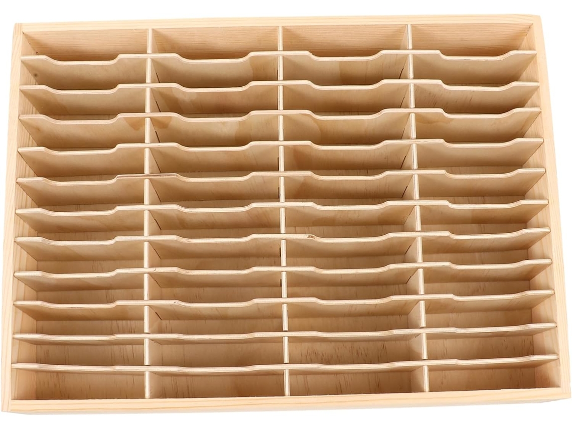 Caja De Almacenamiento Multiusos De Madera Natural Para Teléfonos Móviles, Organizador De Escritorio.