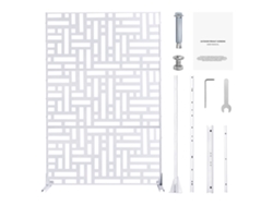 Mampara metálica Succebuy para privacidad, 120 x 193 cm, color blanco