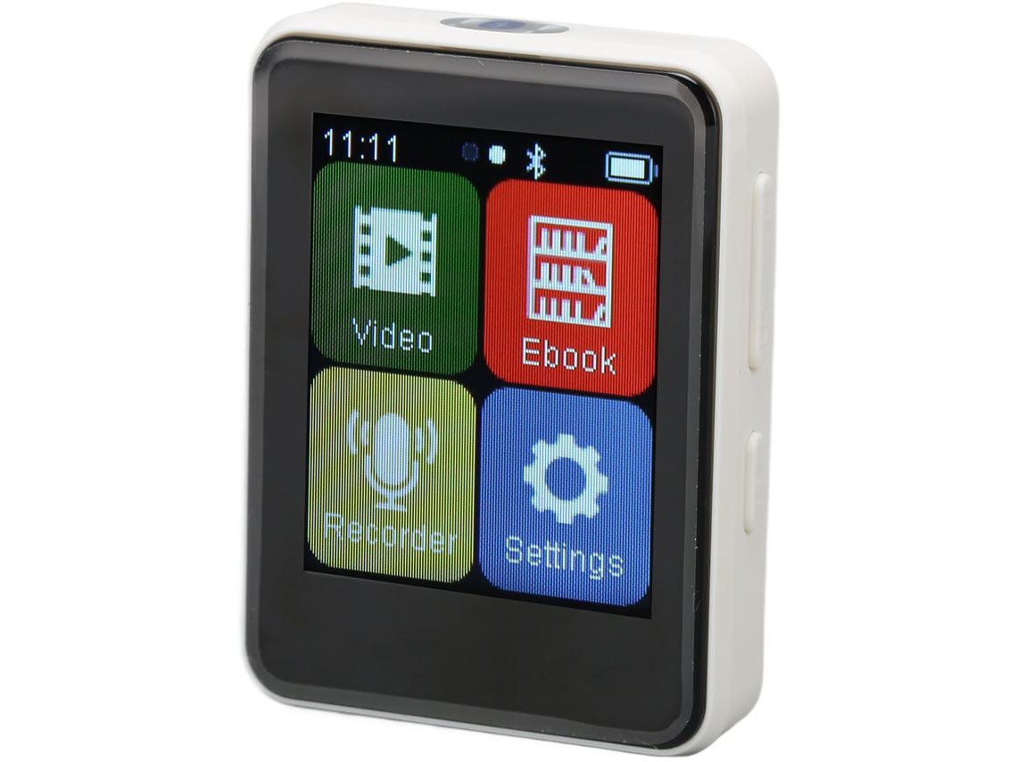 Reproductor MP3 Bluetooth YIZHOOD D2 1.8Inch Tarjeta TF 256GB (Blanco)