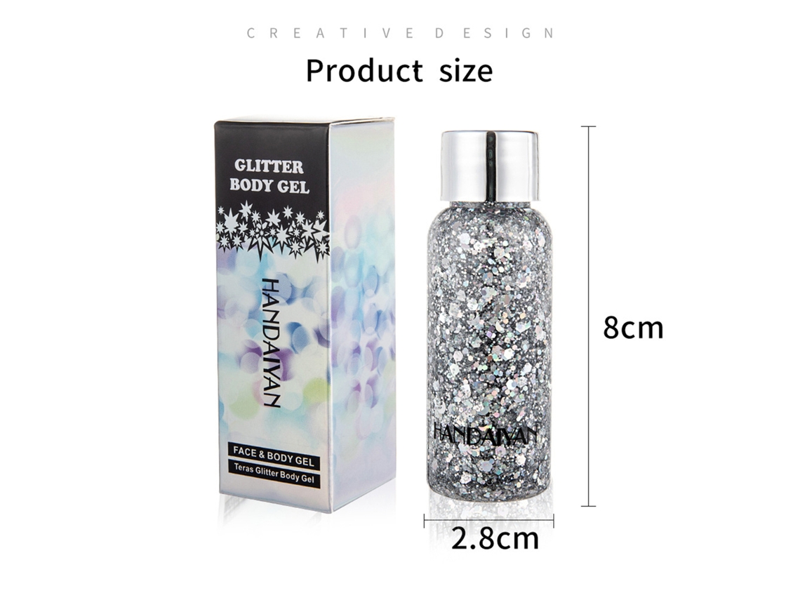 Gel De Glitter Para Rosto E Corpo Handaiyan 35g Para Festivais E Festas De Férias