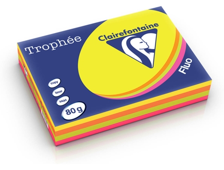 Papel CLAIREFONTAINE Copia, láser y chorro de tinta Trophée A4 80 g/m² Color fluorescente (500 Hojas - Multicolor)
