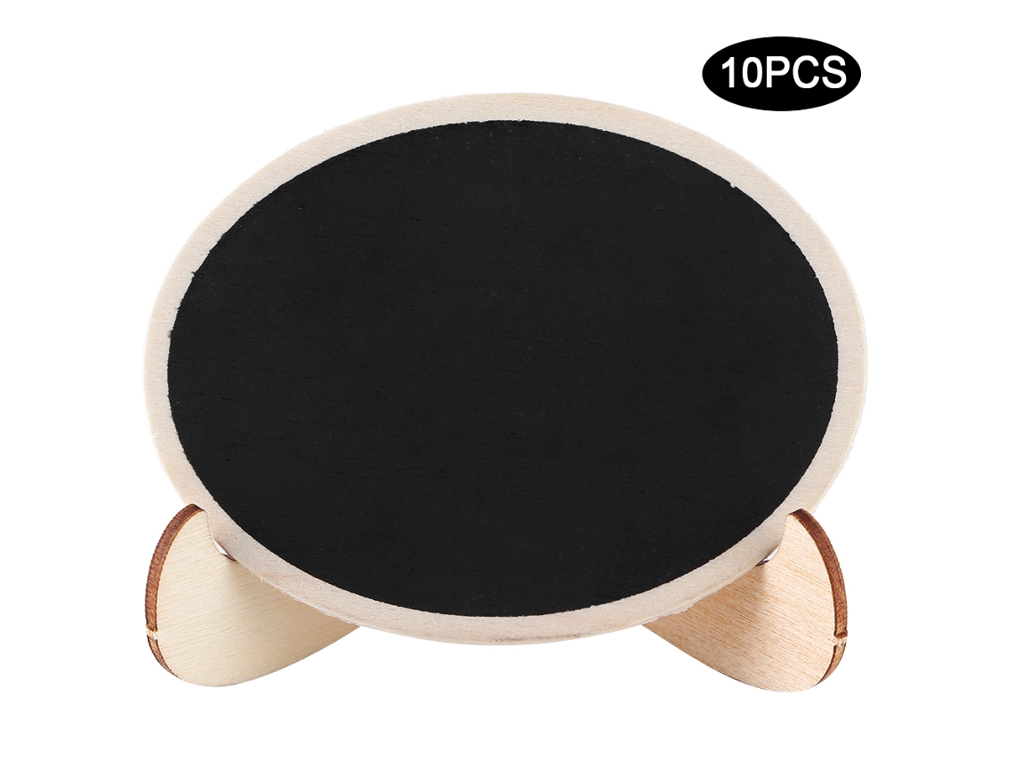 Baok - 10 piezas de mini pizarras decorativas de madera negra para mesa, tablón de anuncios, adorno de boda y decoración.