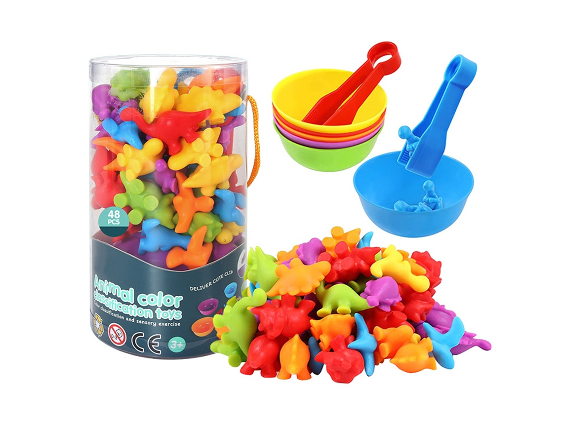 Ats-dinosaurios De Conteo Arcoíris Con Tazas De Clasificación Juguete Educatsivo Para Niños Niñas Preescolar Regalo
