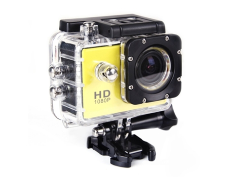 Action Cam SLOWMOOSE Impermeable 1080P-HD Lente Gran Angular Amarillo