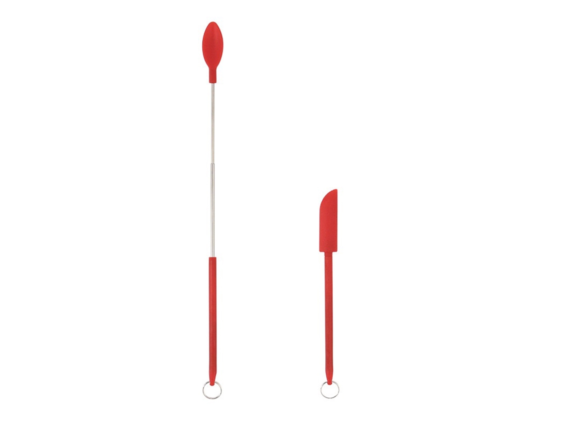 Juego De 2 Espátulas Pequeñas Retráctiles De Silicona Para Cocina Y Maquillaje.
