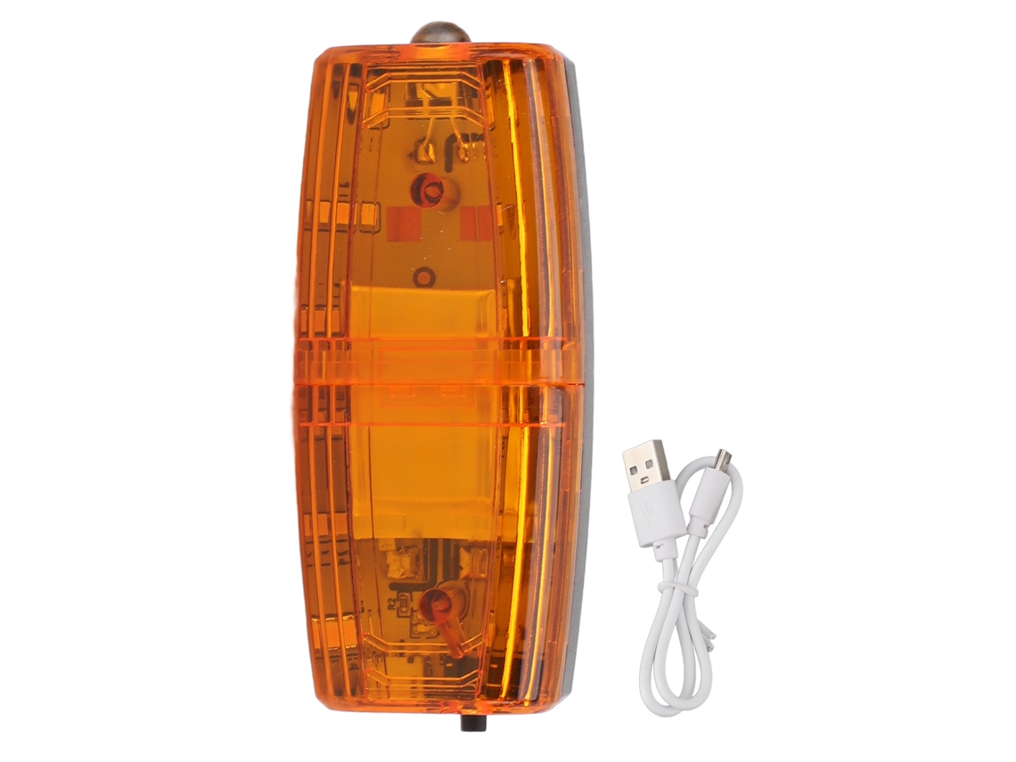 Mini linterna LED de emergencia 2026 con clip para el hombro, luz estroboscópica amarilla por gravedad para ciclismo y carreras nocturnas.