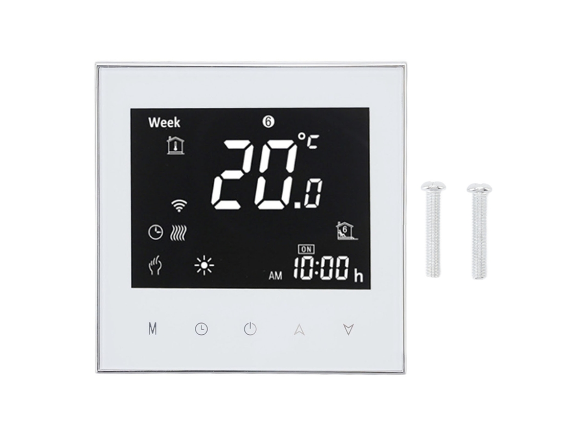 Termostato Inteligente Wifi Con Control Por Voz, Pantalla Táctil Lcd Programable, Blanco, 95-240 V