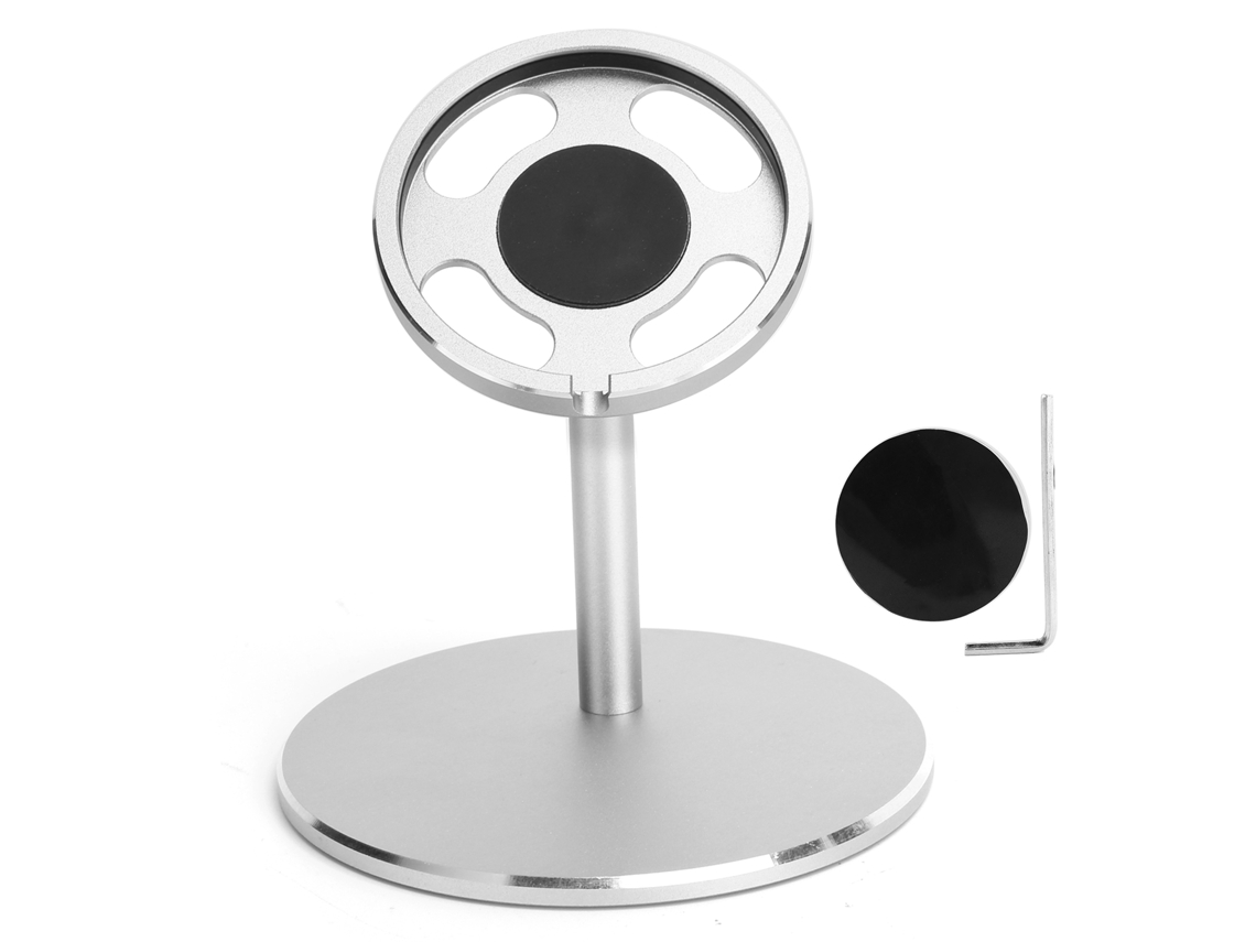 Base De Carga Inalámbrica Con Soporte Magsafe Para Iphone 12, Color Plata, Ángulos Ajustables.