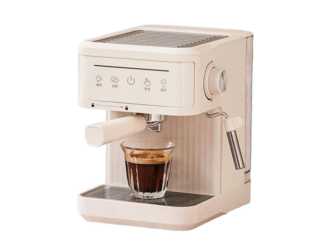 Cafetera espresso semiautomática con espumador de leche, color blanco, UE-A