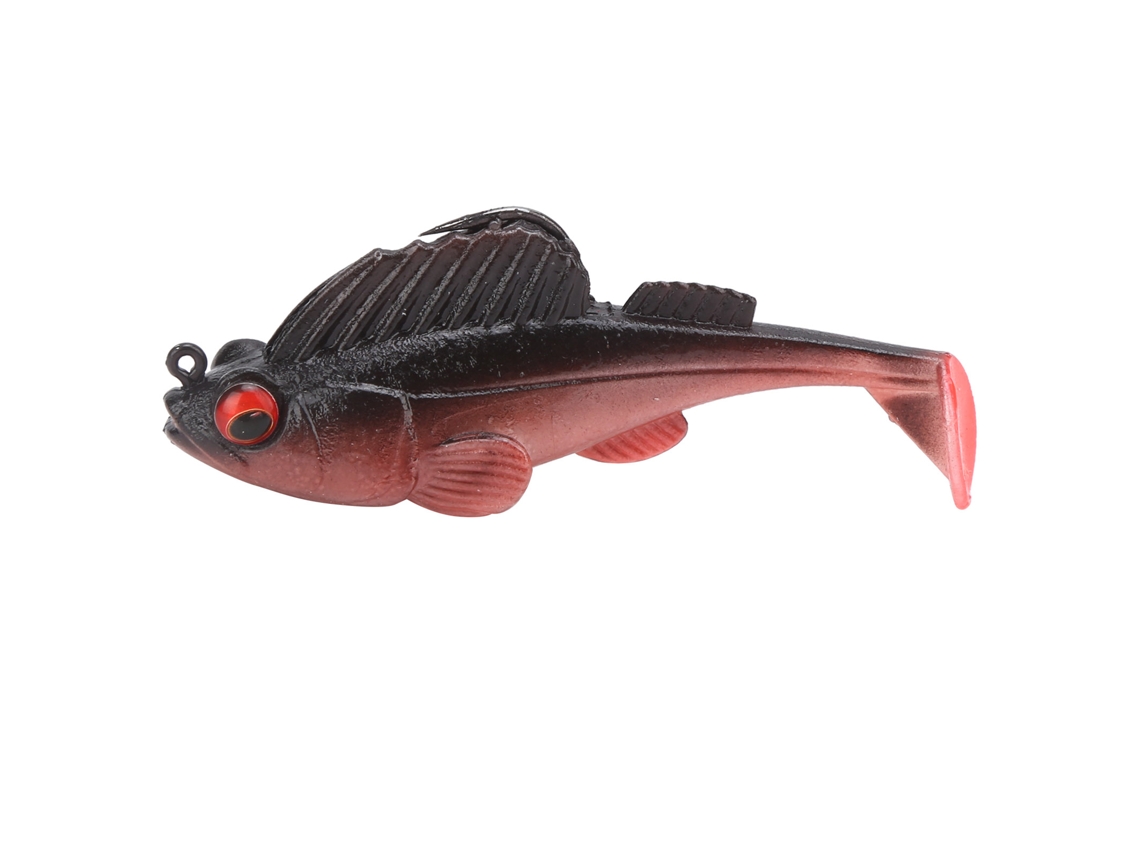 Lure Anti-snagging Con Anzuelos Black King Kong Jumping Fish Soft Bait 75mm/13g Negro Rojo