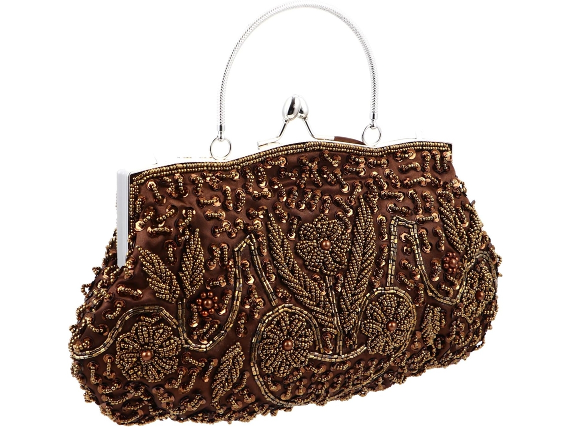 Bolso De Mano Elegante Ciieeo Con Perlas Artificiales Para Mujer, Práctico Y Resistente, De Poliéster.