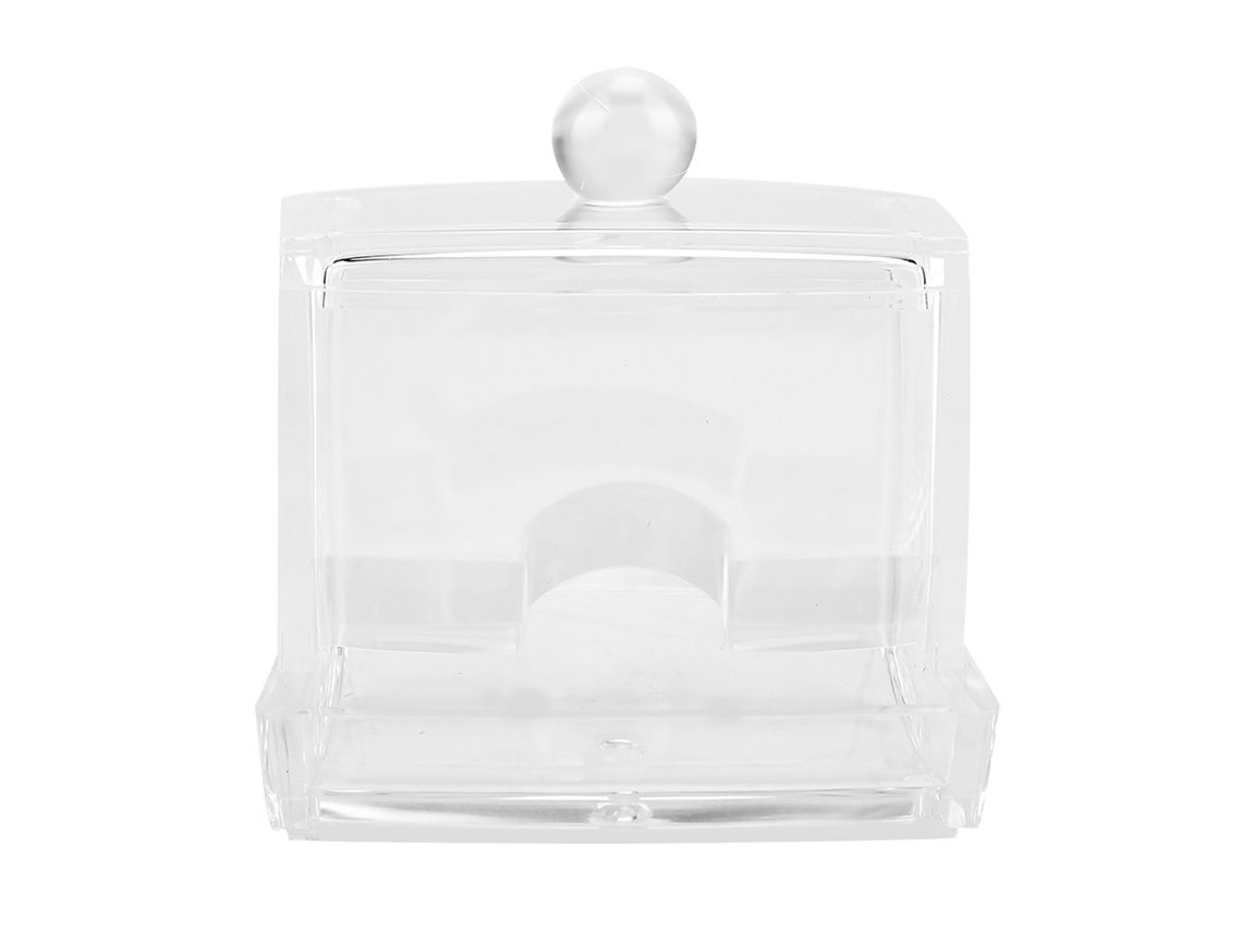 Soporte De Acrílico Transparente Para Bastoncillos De Algodón, Caja De Almacenamiento De Maquillaje, Diseño Compacto Y Portátil.