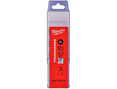 Paquet De Broca MILWAUKEE Metal Din338 (5 Y 10 unidades 10.5 x 133 5 peças)
