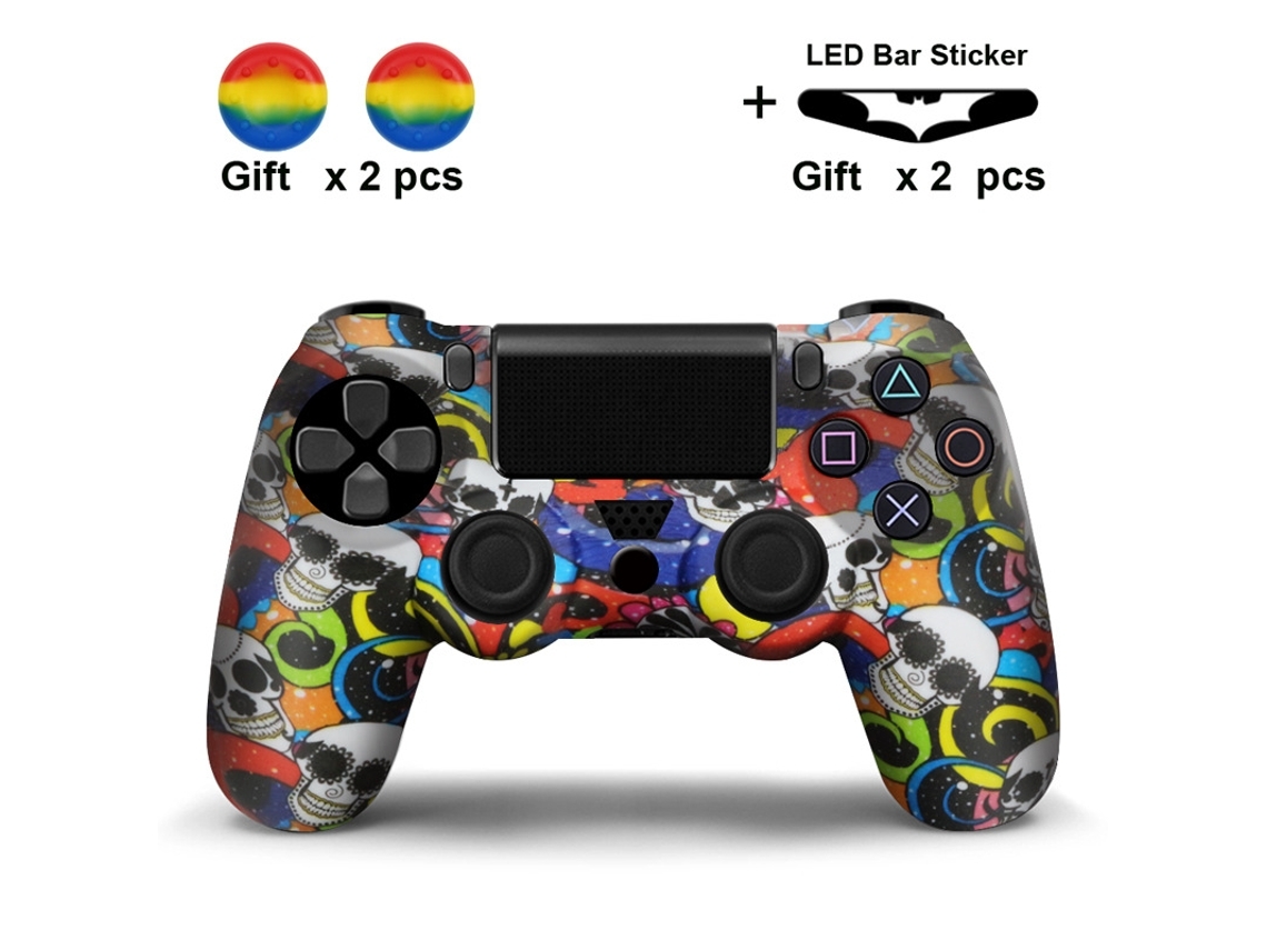 Capa Halinuia Para Controle De Ps4, Silicone Com 2 Capas Protetoras (17)
