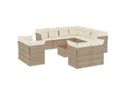 Maison Exclusive - Set De Sofás De Jardín 12 Pzas Y Cojines Ratán Sintético Marrón