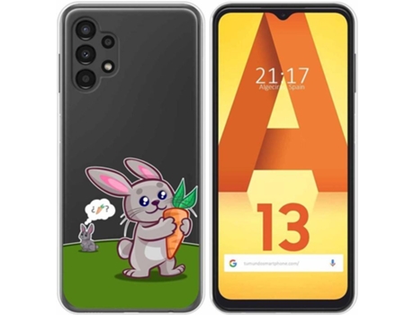 Carcasa para Samsung Galaxy A13 4G TUMUNDOSMARTPHONE Dibujos Transparente Conejo Multicolor